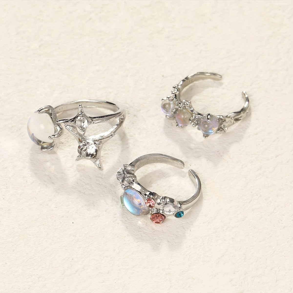 Y2k Moonstone Dazzling Ring for Girls - Daily Outfits Party Accessory
