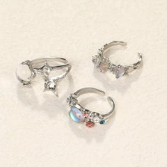 Y2k Moonstone Dazzling Ring for Girls - Daily Outfits Party Accessory
