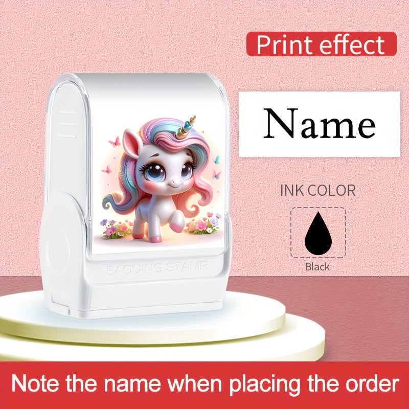 Custom Unicorn Name Stamp for School Supplies and Clothing - Personalized Seal