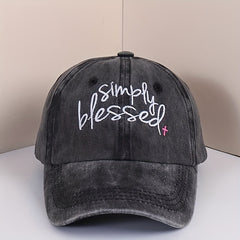 Blessed Embroidery Baseball Cap Distressed Dad Hat