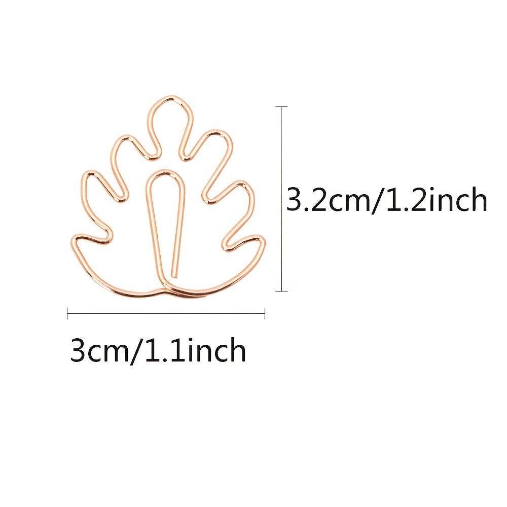 30 Monstera Shape Paper Clips Rose Tropical Leaf Bookmark Clips