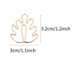 30 Monstera Shape Paper Clips Rose Tropical Leaf Bookmark Clips