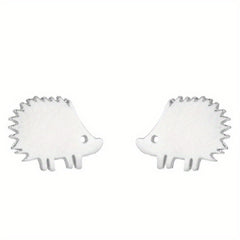 2pcs Men's Stainless Steel Hedgehog Stud Earrings