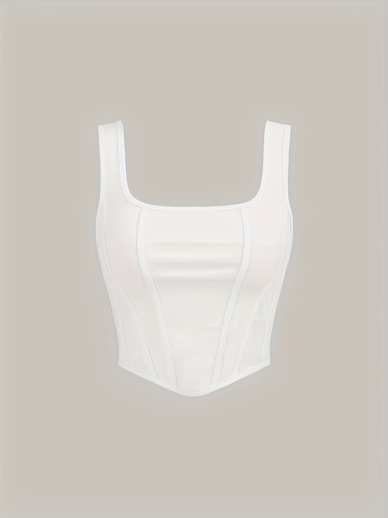 Y2K Slim Corset Tank Top Sleeveless Square Neck