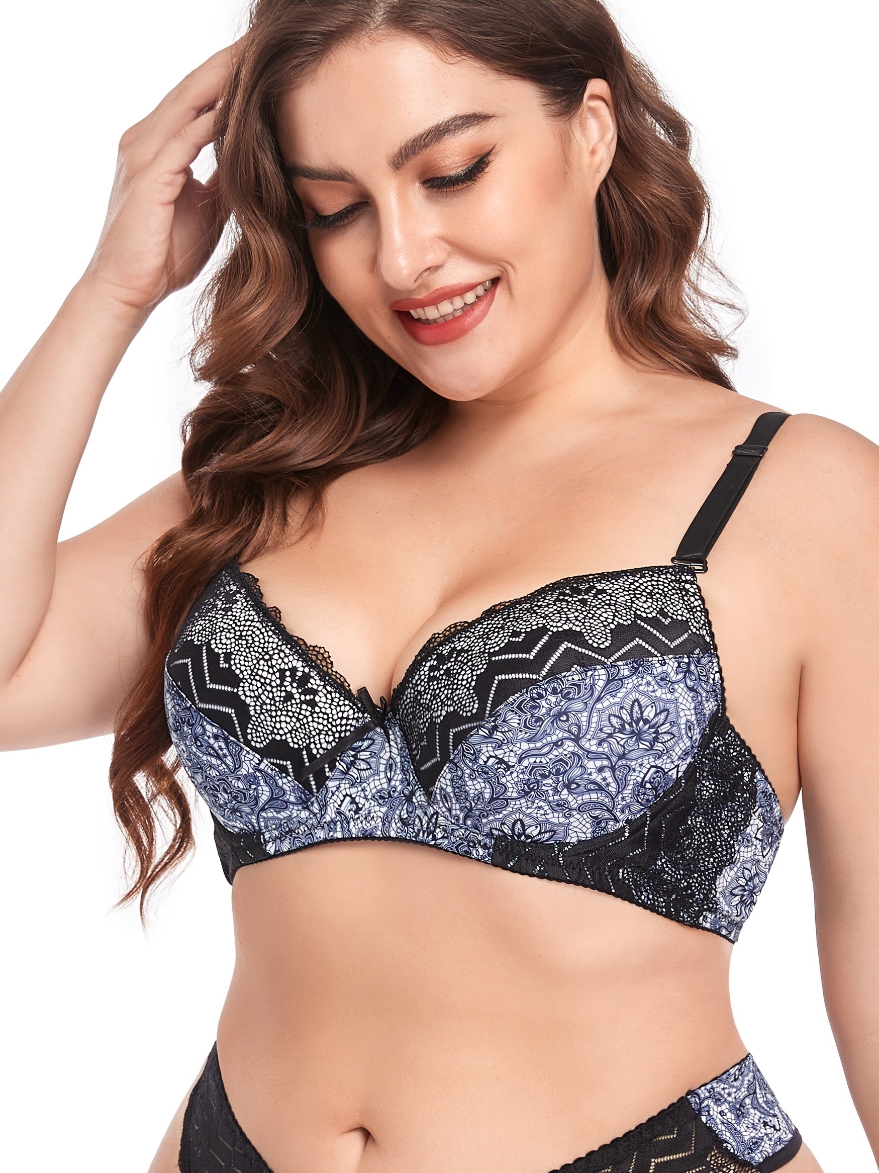  Sexy Lace Jacquard Stretch Bra