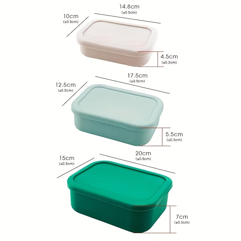 Silicone Square Lunch Box for Fresh Keeping - Microwave & Refrigerator Safe