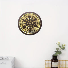 Children's Room Decoration Wall Clock LED Light Retro Wooden Sign