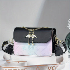 Flower Embossed Gradient Shoulder Bag