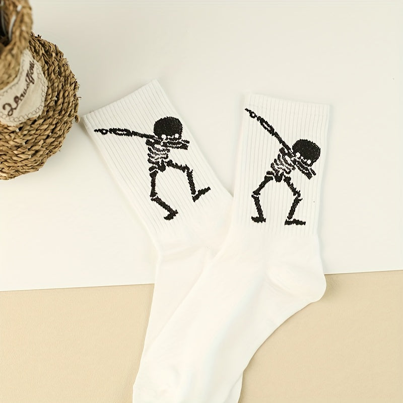 3 Pairs Skull Print Socks Halloween Women's Stockin