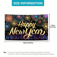 1pc Happy New Year Banner Large Party Wall Hanging Decoration