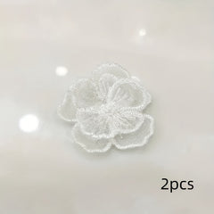 2pcs Lace Flower Patches DIY Appliques Clothing Dress Home Decor