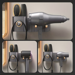 Stylish Wall Mounted Hair Dryer Holder - No Punching Needed