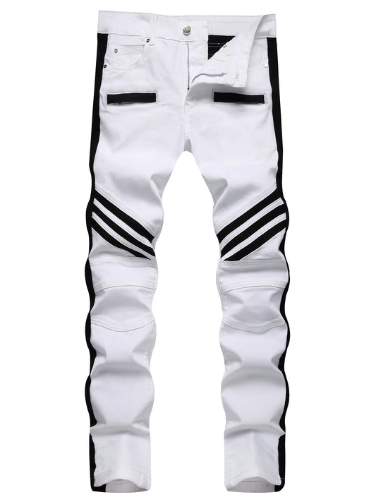 Classic Slim Fit Jeans Mens Casual Slightly Stretch Street Style Denim