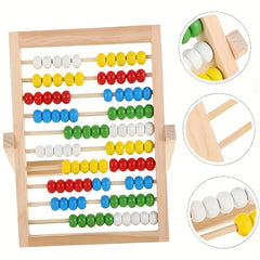 Wooden Math Learning Toy Colorful Bead Puzzle Educational Gift