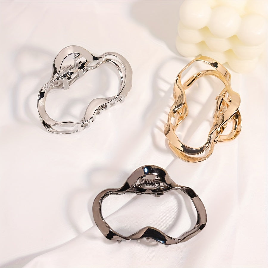 Big Hair Grip Glossy Hollow Cloud Hair Clip Women Girls Party Outdoor Decors