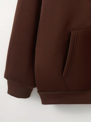 Solid Zip Up Hoodie Long Sleeve Sweatshirt