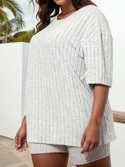 Ribbed Top & Shorts 2 Piece Set