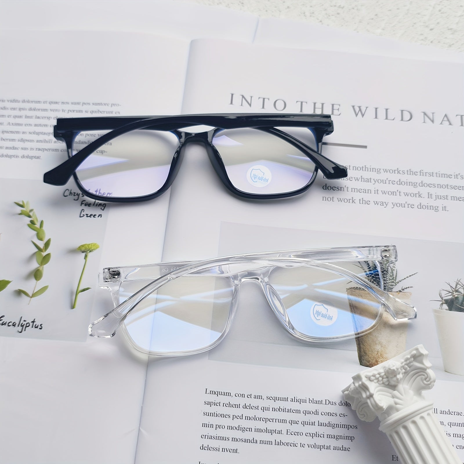 Men's Casual Anti Light Reading Glasses with Pouch & Cloth