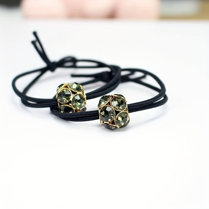 Rhinestone Bead Hair Rope Tie Elastic Hair Accessories