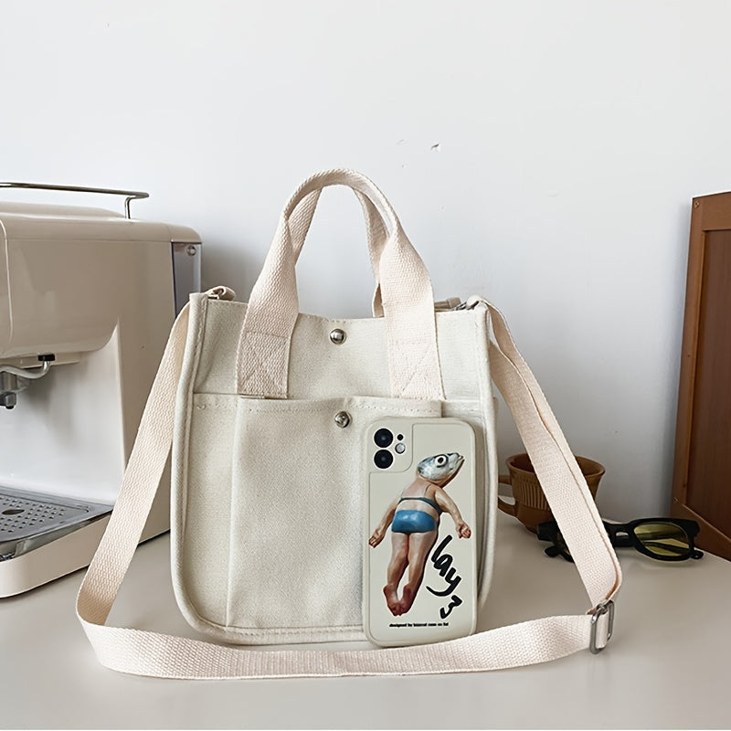 Hendia Mini Tote Bag Canvas Crossbody Purse Stylish Handbag