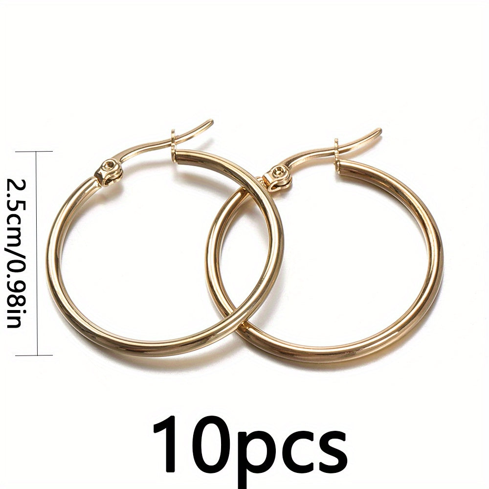 10pcs Golden Stainless Steel Earring Hooks for DIY Earrings Making