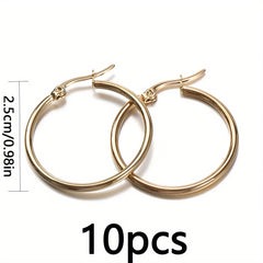 10pcs Golden Stainless Steel Earring Hooks for DIY Earrings Making