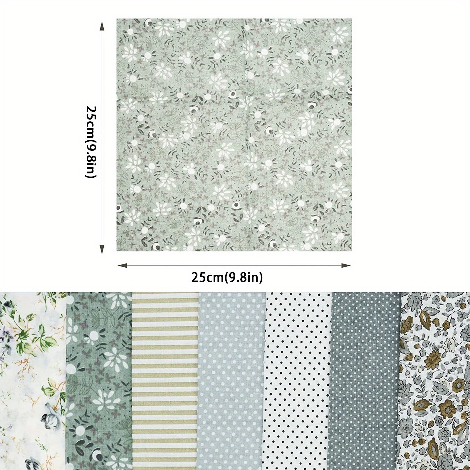 7pcs Cotton Fabric DIY Patchwork Bundle Fat Quarter Quilt Squares