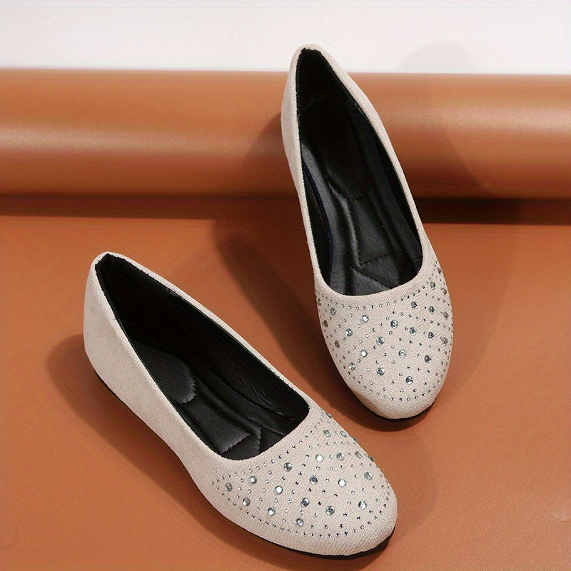 Rhinestone Flat Shoes Slip On Low Top Casual Non slip Shoes