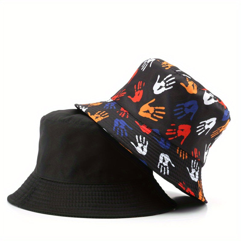 Fisherman Hat Men's Double sided Printed Basin Hat Outdoor Sun Hat