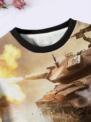 Kids Battlefield Pattern Crew Neck Sweatshirt for Fall Sports