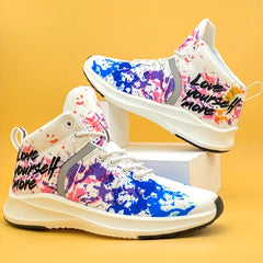 Graffiti Lover Yourself More Pattern Soft Thick Bottom Sneakers