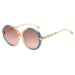 Large Oval Sunglasses For Women Leaf Gradient UV400 Sun Shades Glasses