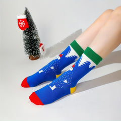 Snowman Print Mid Tube Socks Women's Stockings