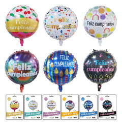 18" Spanish Happy Birthday Round Aluminum Balloon