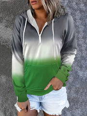 Drawstring Half Zip Hoodie Street Wear Sweatshirt