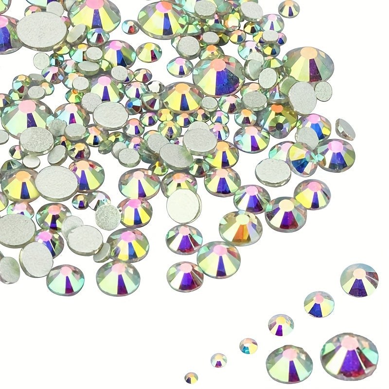 800pcs Round Nail Art Flat Backs Acrylic Rhinestones