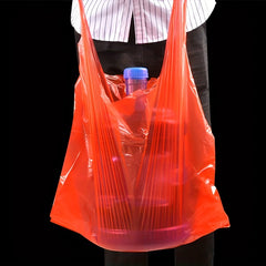 100pcs Red Supermarket Shopping Bags Takeaway Bags Convenience Bags