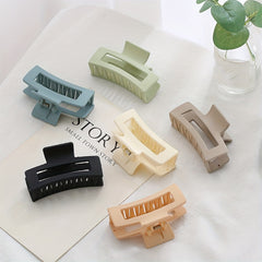 6pcs Matte Hollow Square Claw Clip for Styling Hair