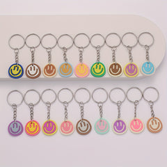 18pcs Cartoon Smile Face Keychain PVC Key Ring Luggage Bag Charm Gift