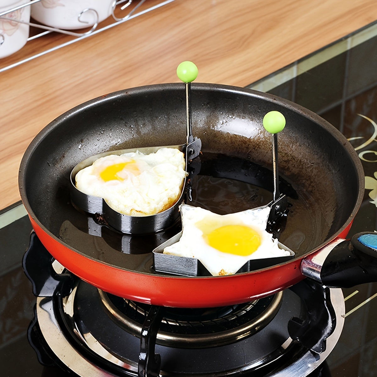 5pcs Stainless Steel Heart-shaped Egg Maker Fried Egg Mold