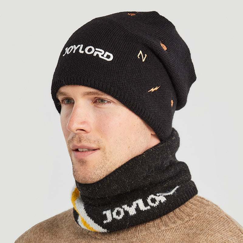 Men's Woolen Hat All Match Embroidery Warm Pullover Hat