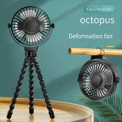 Portable Fan with Removable Tripod for Baby Stroller & Car - USB Clip-on