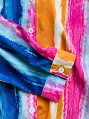  Tie Dye Button-Up Collar Top