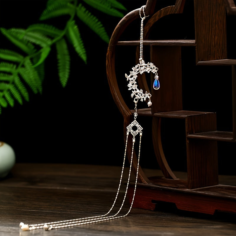 Chinese Style Tassel Metal Waist Ornament Crystal Flower Decoration