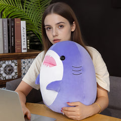 Round Sitting Whale Shark Plush Toy Doll Pillow Home Decoration