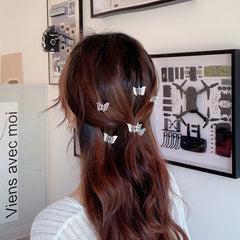 20pcs Transparent Hair Claw Butterfly Resin Small Side Clip