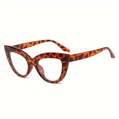 Cat Eye Clear Lens Glasses Women Men with Case