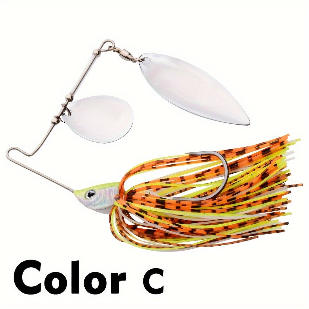 5pcs Spinner Bait Metal Lure With Skirt & Willow Blade for Pike Fishing Tackle