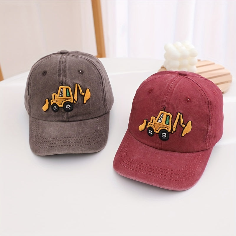 Parenthood Excavator Embroidery Baseball Cap Washed Distressed Vintage