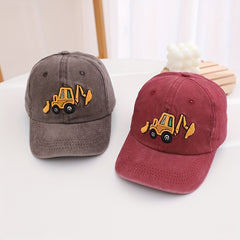Parenthood Excavator Embroidery Baseball Cap Washed Distressed Vintage